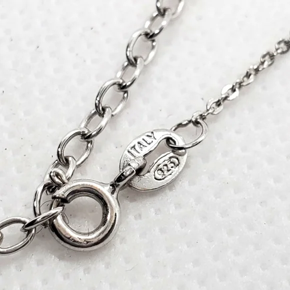 Necklace 925 Sterling Silver W/CZ Key Pendant and Chain - Picture 6 of 7